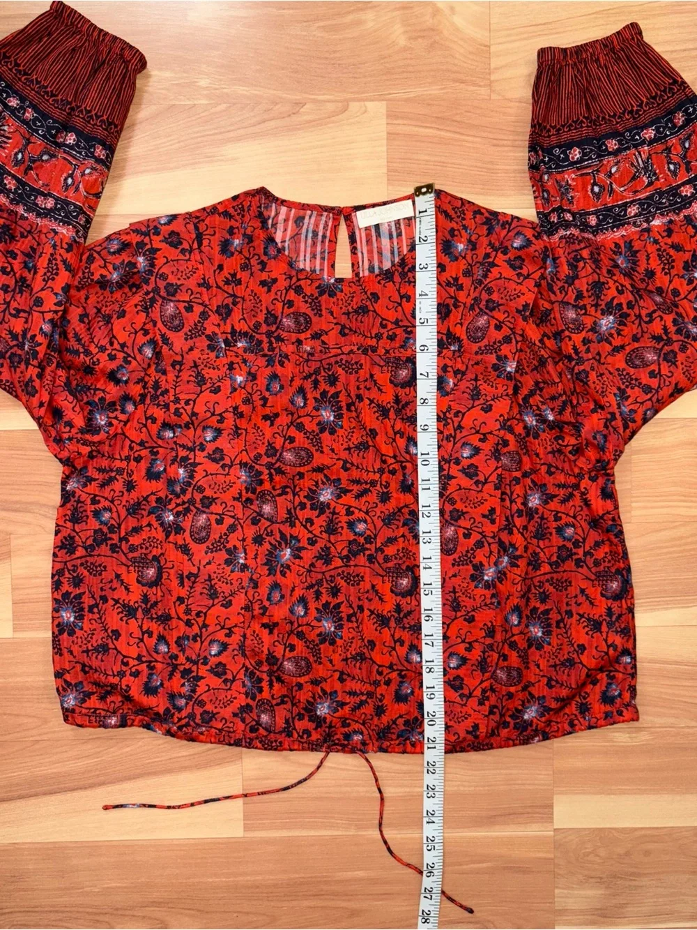Ulla Johnson $320 Orange Poppy Prisha Blouse Size 6 Small Cottage Core Boho Chic